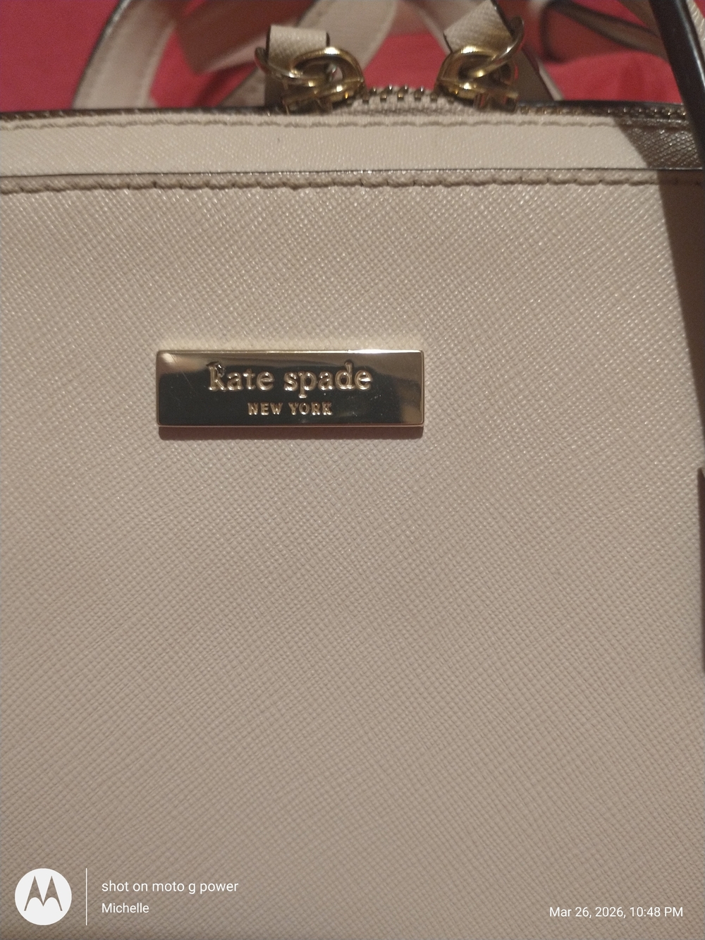 Kate Spade Cream Newbury Lane Medium Loden Saffiano Leather Satchel - Picture 11 of 11